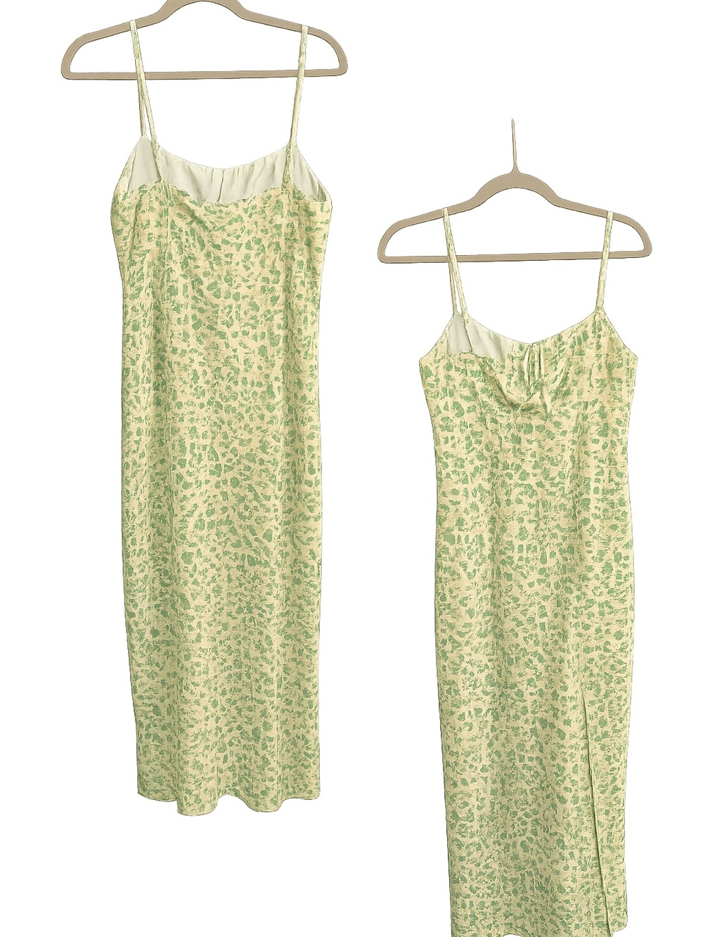 Kiss The Sky Light Green Floral Slip Dress with Spaghetti Straps.